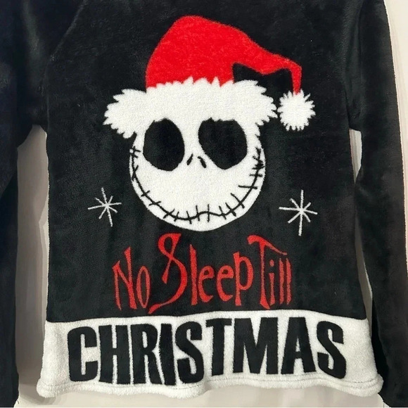 Disney Tim Burton's The Nightmare Before Christmas Fleece Pajama Top Size S GUC - Picture 3 of 7